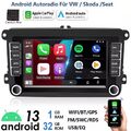 7" Apple Carplay Android 13 Autoradio GPS Navi Für 2 DIN VW GOLF 5 6 Passat Polo