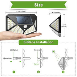 300 LED Fluter Solarleuchte Solarlampe mit Bewegungsmelder Außen Garten Strahler