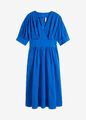 Maxikleid mit 3/4 Arm Gr. 48 Arktikblau Damen Baumwoll-Kleid Maxi Abendkleid Neu