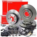 BREMBO BREMSSCHEIBEN+BELÄGE VORNE+HINTEN FÜR AUDI A3 8L SKODA FABIA 2 VW GOLF 4