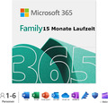 Microsoft 365 Family  Office 365 12 plus 3 GRATIS Monate 6 Nutzer 15 Monate