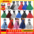 Frau Vintage Rockabilly Retro Kleid 50er 60er Jahre Partykleid Swing Abendkleid❤