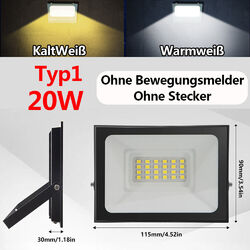 10W 20W 30W 50W 70W 100W 300W LED Strahler Fluter Scheinwerfer mit Bewegungsmeld