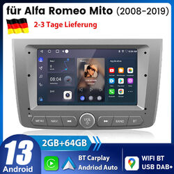 64GB Für Alfa Romeo Mito 2008-19 Android 13 Autoradio GPS Navi WIFI DAB CARPLAY