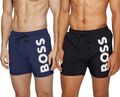 HUGO BOSS Schwimmshorts Badeshorts Badehose Blau Schwarz Big Logo S M L XL XXL