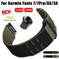 Nylon Quickfit Armband Für Garmin Fenix 6 6X 7 7X Pro 5 5X Plus 3 HR Epix2 MK1 2