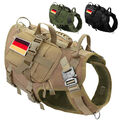 Taktische Hundeweste Militär Molle Weste + 3x Taschen 2x Flagge Aufkleber M L