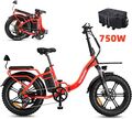 HOT E Bike 20 Zoll Mountainbike Elektrofahrrad Klapprad MTB 20AH 48V MTB Fatbike