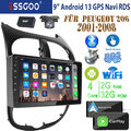 DAB+ 2+32G Android 13 Autoradio Carplay GPS Navi WIFI RDS KAM Für Peugeot 206 CC