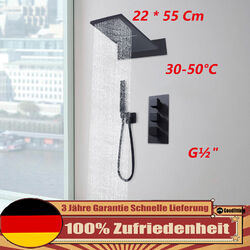 Shower Duschsystem Edelstahl Regendusche Duschset Duscharmatur mit Handbrause DE