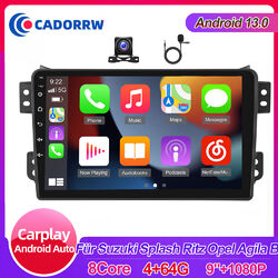 4+64GB Android 13 Autoradio CarPlay GPS NAVI Für Suzuki Splash Ritz Opel Agila B