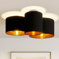 Lindby Laurenz Deckenlampe Deckenleuchte Leuchte Lampe 3 flammig schwarz gold219
