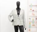 ELISA CAVALETTI 100% Leinen Sakko Grau Silber Glitzer Blazer L