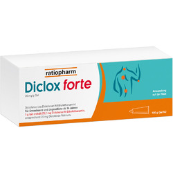 DICLOX FORTE RATIOPHARM 150 g Gel PZN 16705010