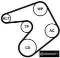 Continental CTAM 6PK1205K1 Keilrippenriemensatz Keilriemen Satz für Opel 