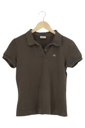 LACOSTE Poloshirt Damen Gr. 42 Braun Baumwolle Klassisch