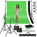 3x Hintergrund Hintergrundsystem 2.6X3m Fotostudio Stativ Teleskop Tasche Set