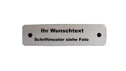 Namensschild Türschild Klingelschild Alu Edelstahl Look in 70 x 20 mm mit Gravur