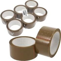 Klebeband 6 x 66 M Pack Paket Band Klebeband Braun Naturkautschuk Solvent