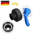 2x IBC Container Adapter Zubehör Kappe Deckel Auslaufhahn Tülle Tonne Fassventil