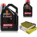 MANN-FILTER Inspektionspaket 6L Motul 8100 X-clean+ 5W-30 für VW Golf V 1.4 16V