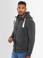 A. Salvarini Herren Sweat Jacke Pullover Kapuze Hoodie Sweater O314 Dunkelgrau