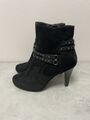 Catwalk Stiefeletten Ankle Boots schwarz Gr. 38 mit Nieten Damen