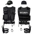 Kostüm SWAT POLICE FBI SECURITY Fasching Halloween Weste Gürtel Holster Cap