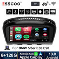 Android 13 Autoradio GPS Nav KAM 6+128G DAB+ für BMW E60 E61 E63 E64 E90 E91 CCC