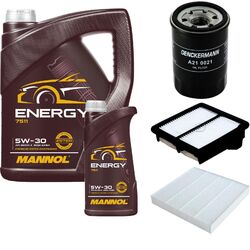 DENCKERMANN Inspektionspaket MANNOL Energy 5W-30 6L für Honda Jazz III 1.3i 1.2