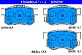 ATE Bremsbelagsatz Scheibenbremse 13.0460-5711.2 für HONDA CR ACCORD FR BE CM CL