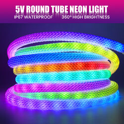 WS2812B 5V RGB Neon LED Streifen Flex Schlauch Lichterkette Lichtband Dimmbar