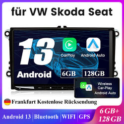 GPS NAVI 6+128G Für VW GOLF 5 6 Touran Tiguan BT Carplay 7“Autoraido Android 13