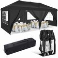 Faltpavillon 3x6m Wasserdicht Stabil Popup Anti-UV Gartenzelt mit 6 Seitenteilen