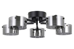 EGLO COPILLOS LED-Deckenleuchte Deckenlampe Schwarz Metall Rauchglas 5-flammig