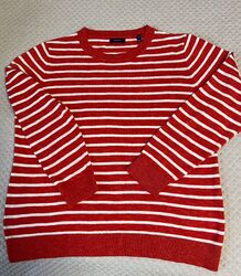 GANT Pulli  Streifen Strick Leinen Baumwolle Pullover rot weiß Damen Gr. M