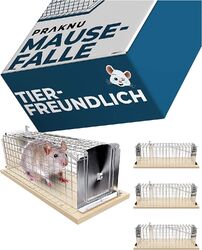 4x Mausefalle Lebend Drahtkasten Mäuse Tier Nager Falle Wiederverwendbarmit Schwanzschutz • nachhaltiges FSC Holz