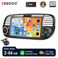 7" Android 14 64G Autoradio Carplay DAB+ Für Fiat 500 312 07-15 GPS Wifi RDS KAM