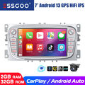 7" Autoradio Carplay Android 13 2+32G GPS Hifi RDS Kamera Für Ford Focus 2 S-MAX