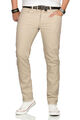 A. Salvarini Designer Herren Jeans Hose Regular Slim Fit Beige 29/32 NH206 R13-D