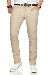 A. Salvarini Designer Herren Jeans Hose Regular Slim Fit Beige 29/32 NH206 R13-D