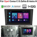 Autoradio Für Opel Corsa C D Zafira B Astra G H Android 13 Apple Carplay GPS NAV