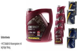 8L Motoröl MANNOL Energy Combi LL 5W-30 2xLeak-Stop+Motor Flush