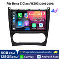 Für Mercedes C Class W203 2005-09 Android13 Autoradio GPS Navi BT CarPlay 6+128G