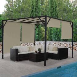 B-Ware Pergola Beja, Garten Pavillon Terrassenüberdachung, taupe, 3x4m