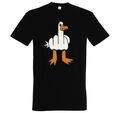 Herren T-Shirt MÖWE FINGER mit Fun-Print Vogel lustig Geschen Statement Frauen