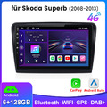 128GB Android 13 Autoradio Carplay GPS Navi Für Skoda Superb 2 II 2008-13 SWC BT