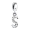 PANDACHARMS Alphabet Charm Buchstaben Anhänger A-Z, 925er Sterling Silber