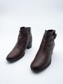 GEOX Damen Stiefelette Ankle Boots Absatzschuh Leder braun Gr 40 EU Art 19003-50