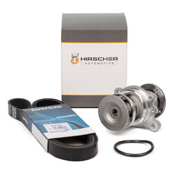 HIRSCHER Wasserpumpe DAYCO Keilrippenriemen für BMW E36 E34 bis 09.1995 M42 M43